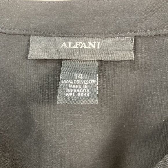 Alfani Shift Dress Womens SZ 14 Autumn Blush Geo Stripe Gold V Neck Long Sleeves - Picture 9 of 12